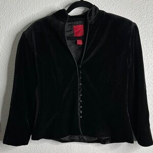 JS collection Elegant Black Velvet Women's Jacket size 12 whimsigoth goth